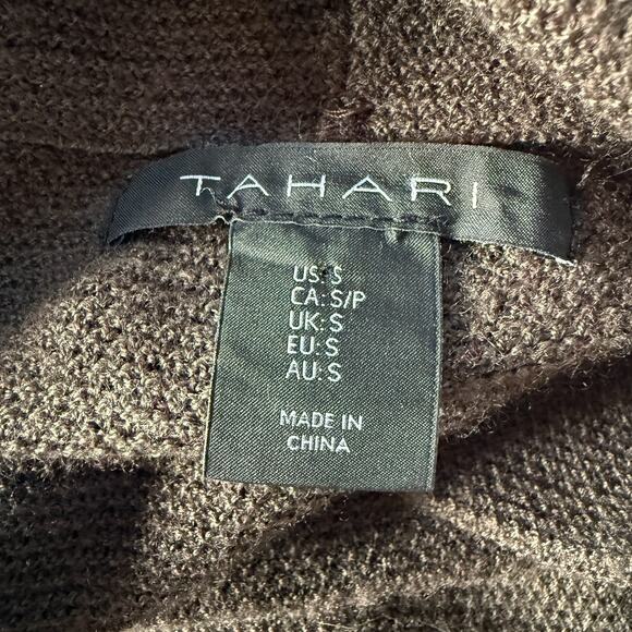 Tahari Merino Wool Blend Asymmetrical Sweater Tunic Olive Green Women’s S - Picture 10 of 12